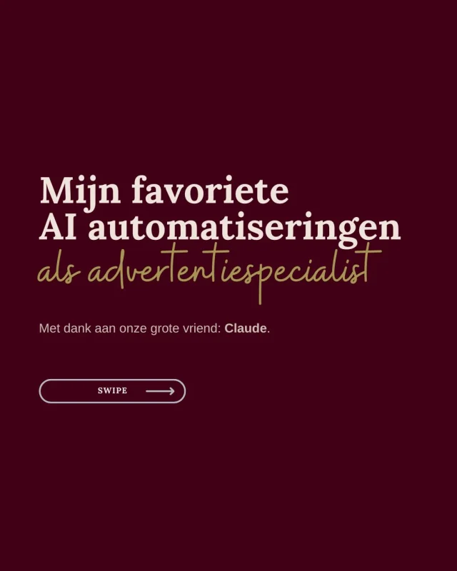 Dit zijn misschien wel mijn favoriete posts om te lezen: hoe andere ondernemers AI gebruiken. Dus ik dacht: laat ik ook eens delen waarvoor ik Claude op dit moment gebruik.

Swipe voor mijn 5 favorieten van dit moment.

Ik weet dat er nog 100.000 mogelijkheden zijn die ik nog niet gebruik. 😅

Dus ik ben benieuwd welke AI-tool of automatisering jouw leven als ondernemer écht makkelijker heeft gemaakt?

#AI #Claude #automatiseringen #advertentiespecialist #businessbabesnl
